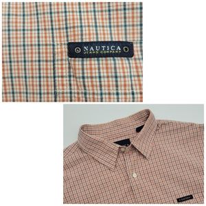 Nautica Short‎ Sleeve Button Down Mens Plaid Shirt Sz XL